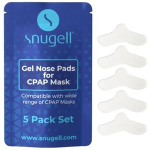 Snugell Gel-neuspads voor CPAP-masker, 5-delige set, compatibel met een groot aantal CPAP-maskers, geschikt voor de meeste CPAP-gezichtsmaskers, comfortabele slaap- en neuspads