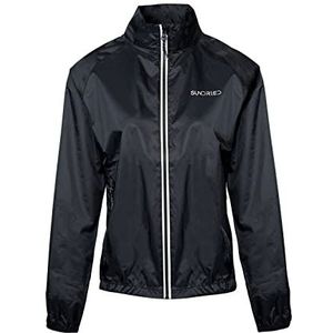 Sundried Opvouwbare waterdichte jas voor dames Lichtgewicht waterdicht windjack voor hardlopen voor wandelen en fietsen Ultrarunning (Zwart, L)
