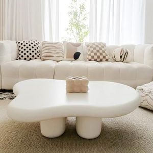 ZENCIX Clound salontafel, onregelmatige moderne salontafel decor met 4 poten, funky eigentijdse woonkamer lage salontafel om op de vloer te zitten