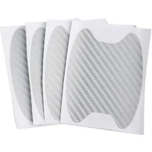 Auto-accessoires Autodeursticker Koolstofvezel Krasbestendige Hoes Autohandgreepbeschermingsfolie Exterieur Styling 4 Stuks/set(4PC Silver)