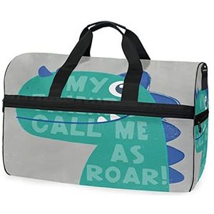 Dinosaurus Baby Groen Cartoon Sport Zwemmen Gym Tas met Schoenen Compartiment Weekender Duffel Reistassen Handtas voor Vrouwen Meisjes Mannen