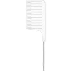 Kam met lang haar, kapperskam, puntige kam haarsalon, professionele haarverfkam op hoge temperatuur, snijkam voor haarstyling, permanentkam (wit)