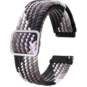 Jeniko Mannen Nylon Horlogebanden Verstelbare Gevlochten Loop Bandjes 18mm 19mm 20mm 22mm Horlogeband Quick Release Sport Horlogeband (Color : Gradient Black-A, Size : 19mm)