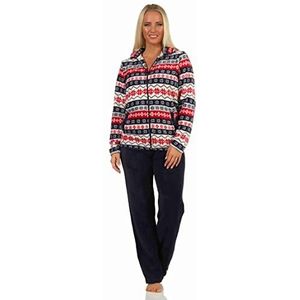 NORMANN-Wäschefabrik Geweldig huispak voor dames van coralfleece in prachtige winterse look - 202 216 959, rood, 48/50