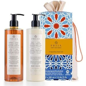 Prija Everyday Treatment Gift Set inclusief Vitaliserende Handzeep met Ginseng en Hand- en Bodycrème met Vitamine E, Luxueuze Vegan Vriendelijke Verwennerij Geschenkset 2 x 380ml