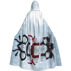 MDATT Kerstsneeuwpop 1 mantel met capuchon - Perfect voor Halloween en cosplay, halloweencadeau, unisex!