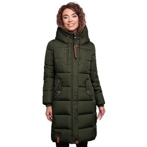 MARIKOO B941 Winterjas voor dames, met capuchon, gewatteerde jas, Dark-Olive, M