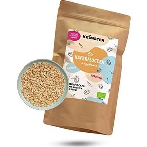 Biologische havervlokken - gekiemd - volkoren - basis - kernig & ideaal voor muesli - van gecontroleerde biologische teelt - plasticvrije verpakking (350 g)