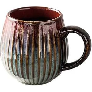 Grote aardewerk keramische koffiemok - 500ml capaciteit, perfect voor koffie, thee en meer (Vermilion)