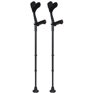 krukken voor volwassenen, met geïntegreerde schokdemper 14 in hoogte verstelbare stops - for standaard en lange volwassenen 1 paar lichtgewicht armkrukken