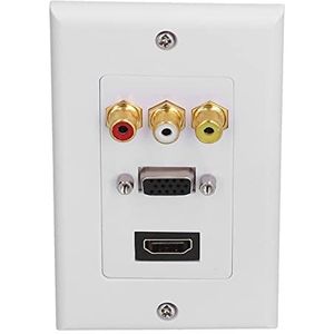 Garosa HDMI met 3RCA Jack Composiet Combo Wandplaat Thuis TV AV Outlet Audio Video Wandplaat Gezicht Afdekplaat Paneel (1 Hdmi + 3 RCA + 1 Vga),Schakelaars & stopcontacten & accessoires