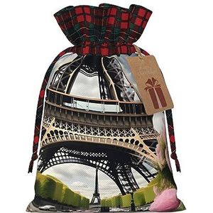 Bloem Parijs Eiffeltoren Herbruikbare Gift Bag-Trekkoord Kerst Gift Bag, Perfect Voor Feestelijke Seizoenen, Kunst & Craft Tas