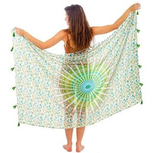 Boho Pareo, chique, mandala, bikini, badpakgewaad, strand-, wikkeljurk, 72x48 inches