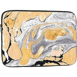Zwart Gouden Marmer Inkt Print Laptop Sleeve Case Waterdichte schokbestendige Computer Cover Tas Voor Vrouwen Mannen