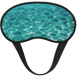 Blauw Aqua Zwembad Water Slaapmasker voor Vrouwen Mannen Oogmasker voor Slaaplicht Blokkerend Slaapmasker met Elastische Band Blinddoek voor Flight Nap Zachte Ademende Reizen Oogbedekking voor