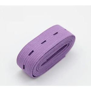 Elastiekjes 20 mm geweven knoopsgat elastische band Elast Stretch Tape Verleng afwerkingstape DIY naaien kledingaccessoire-licht paars-20 mm 5 yards