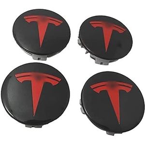 4-delige Naafdoppen voor Tesla MODEL X S 3 58mm, Wieldecoratiedeksel, Wieldoppen, Naafdop, Stof/Waterdicht/Slijtvast/Met logo