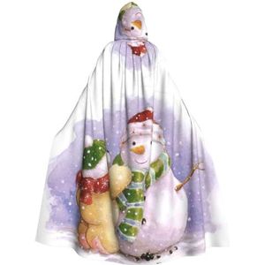 Winter sneeuwpop carnaval capuchon cape voor volwassenen, heks en vampier cosplay kostuum, mantel, geschikt voor carnavalsfeesten