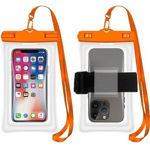 Waterdichte mobiele telefoon tas, waterdichte mobiele telefoon tas met verstelbaar koord (Color : Orange, Size : 7.5 in)