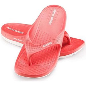 Aqua Speed toe separator sandals women | bathing sandals | bathing slippers sauna | red beach slippers swimming pool | bathing sandals for women girls | shower sandals | size 37, red | Alcano