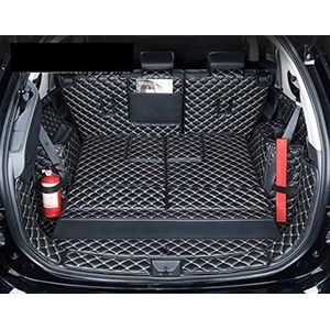 Kofferbak Mat Achter Leer Voor Mitsubishi Voor Outlander 2013-2021 Kofferbak Mat Matten Tapijt Tapijt Accessoires Kofferbakmatten(Zwartbeige,A)