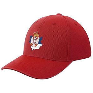 Vlagkaart van Servië Baseball Cap Golf Dad Hat Grappige Trucker Caps Verstelbare Maat voor Running Outdoor Workouts