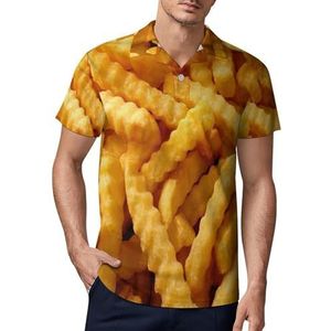 Crinkle Cut Crispy Golden Fried Potato Chips Heren Golf Polo Shirt Slim-fit T-shirts Korte Mouw Casual Print Tops 3XL