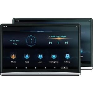 Draagbare dvd-speler voor videospelers op hoofdsteunen in auto's 13.3 Inch Hoofdsteun TV 4K Auto Monitor Multifunctionele Tablet Touch Screen WiFi/Bluetooth/USB/SD/HDMI In Uit FM met HD-roterend scher