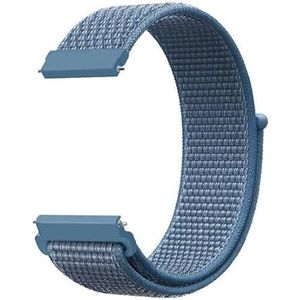 By Qubix - Compatible met Garmin Vivoactive 5 / Vivoactive 3 - Sport Loop nylon bandje - Denim blauw - Compatible Garmin bandje - Bandbreedte: 20mm