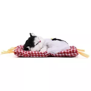 Slapende zwarte kat pluche - knuffel • Mijn Knuffel