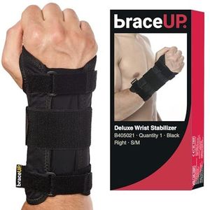 BraceUP Carpale Tunnel Polsbrace voor vrouwen en mannen - Metalen polsspalk voor hand- en polssteun en verlichting van artritis-pijn bij Tendonitis (S/M Rechterhand)