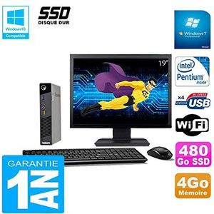 Lenovo Ultra Mini PC M73 USFF Tiny G3250T 4 GB harde schijf 480 GB SSD WiFi W7 display 19 inch (gereviseerd)