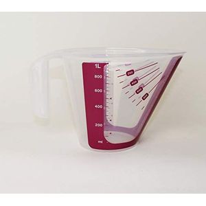 TUPPERWARE Maatbeker 1L CombiPlus meetnauwkeurig + mini trechter lila