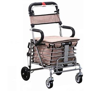 Lichtgewicht die Rollator Walker met 4 wielen/Winkelwagentje Karretje/Oudere Oude Leeftijd het Lopen Seat vouwen