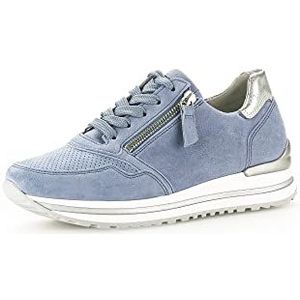 Gabor Low-Top sneakers voor dames, lage schoenen, comfortabele extra breedte (H), azur zilver 86, 44 EU Breed