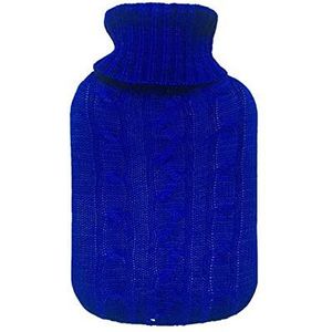 Warmwaterkruik 2 stuks grote 2L warmwaterkruik zak warm imitatiebont fleece gebreide hoes voor thuis dagelijkse gereedschap accessoires warmwaterzak (blauw)