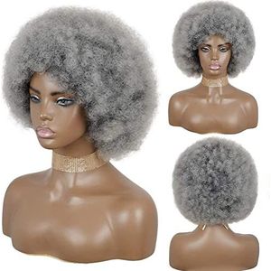 Pruiken Zachte Afro-pruik 70s Voor Vrouwen Afro Kinky Curly Hair Wigs Natuurlijke Korte Afro-krullende Pruik Pruiken Voor Vrouwen (Color : G, Size : A)