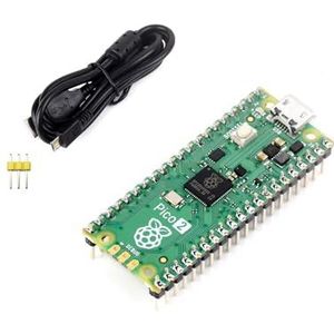 Waveshare Kleurrijke Pre-Soldered Raspberry Pi Pico 2 met Header RP2350 Microcontroller Board Mini Board Kit Gebaseerd op RP2350 Chip, Dual-core & Dual-architectuur, Ondersteuning C/C++/Python