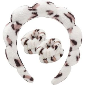 DRESHOW Spa Hoofdband voor Wassen Gezicht Polsband Pak Spons Zachte Badstof Make-up Huidverzorging Anti-slip Hoofdband voor Vrouwen