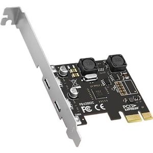 PCIE USB Add On Card PCI Express X1 naar USB 3.0 5 Gbps 2-Poort Type C Uitbreidingskaart hub Adapter Controller VIA Chip Voor Desktop PC