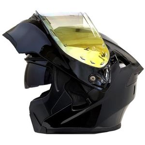Opklapbare Motorhelmen ECEDOT-Goedgekeurde Integraalhelm Met Geïntegreerd Motormodulaire Helm Met Dubbel Vizier Crash Racing Helm Ventilatie Heren Dames 11,XL:61-62CM