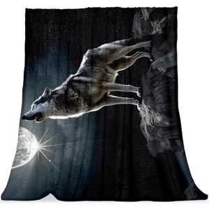 Gooi deken, zachte dekens en plaids, Wolf Moon Galaxy, 59x78 inch