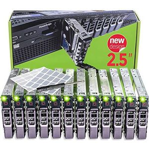 WORKDONE 12-Pack 2,5"" Drive Caddy – Compatibel met Dell PowerEdge Servers - T440 T640 R430 T430 R630 T630 R730xd R830 R930 T620 R720 R820 – Stickerlabels Slede - Handleiding – Schroeven HDD-lade