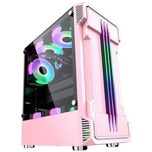 Mid-Tower Computerbehuizing ATX; Micro-ATX, Gehard Glazen Zijpaneel, Raster Frontpaneel, Gesplitste Kaststructuur, Verticale GPU-beugel(Color 1)