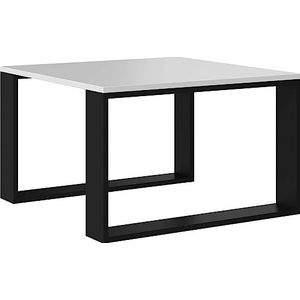 Oggi Mader witte tafel met zwarte rand, moderne bijzettafel voor de woonkamer met elegant design en opbergruimte