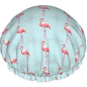 Douche Caps Voor Vrouwen Roze Flamingo Gedrukt Waterdichte Douche Cap Elastische Herbruikbare Badmutsen Voor Vrouwen Mannen Spa Salon