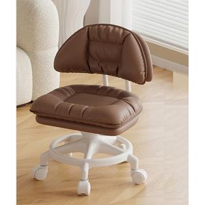 JUXDZISHW Bruin, C, lage rolkruk, 360° draaibare rolkruk en rolkruk met rugleuning, 360° draaibare kruk voor sport, yoga