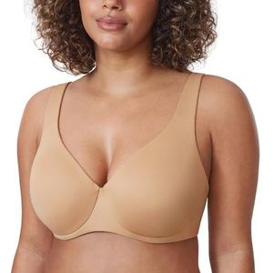 DELIMIRA AISILIN Dames Minimizer BH met beugel zonder padding Volledige cups Grote maten Ondergoed Warm Beige 75D