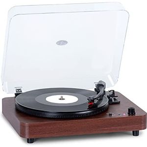 auna TT-Classic Light Platenspeler met Luidspreker - Platenspeler Bluetooth in Retrodesign, USB Vinylspeler, 3 Snelheden: 33, 45 & 78 Rpm, Riemaandrijving, Bruin