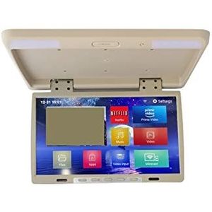 Draagbare dvd-speler voor videospelers op hoofdsteunen in auto's 24 Inch Auto Monitor 2 + 16 GB Auto Plafond TV 1080 P MP5 Video Playe HD Roof Mount Display HDMI Netflix met HD-roterend scherm (Color